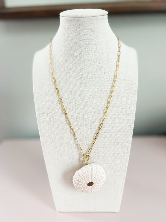 Sea Urchin Paperclip Chain Necklace