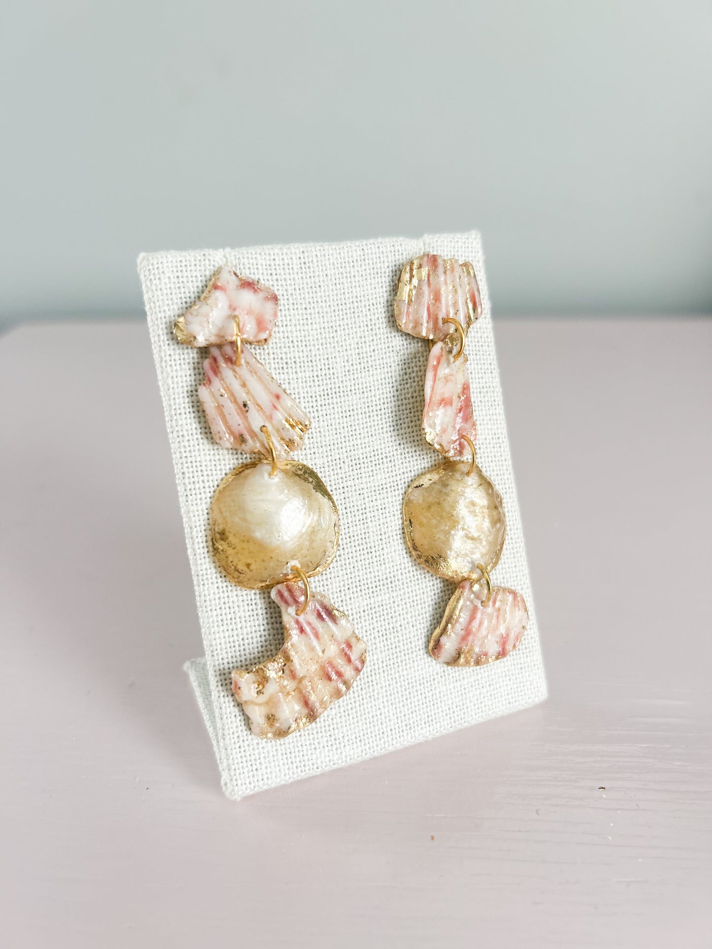 Cream and Red All Too Well Stud Dangles