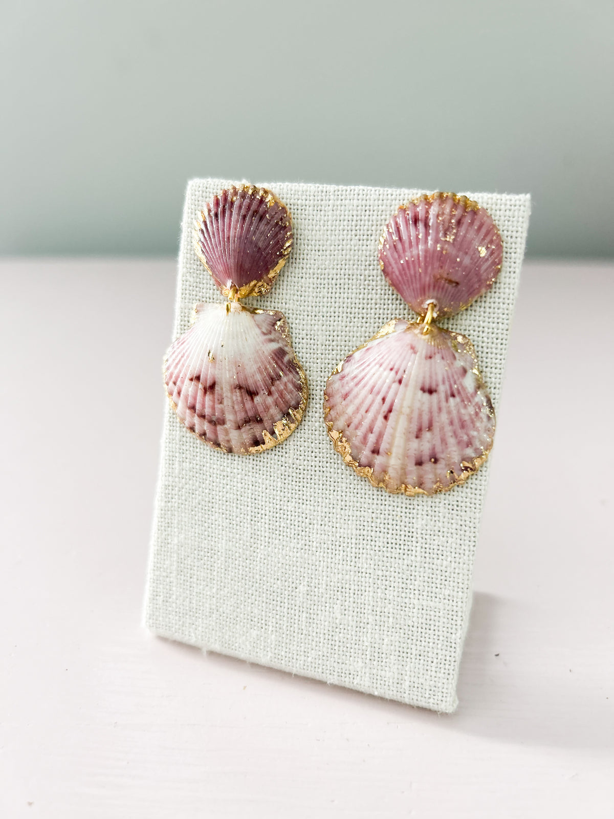 Pink and White Invisible String Earrings