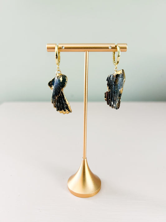 Black Exile Huggie Hoop Earrings