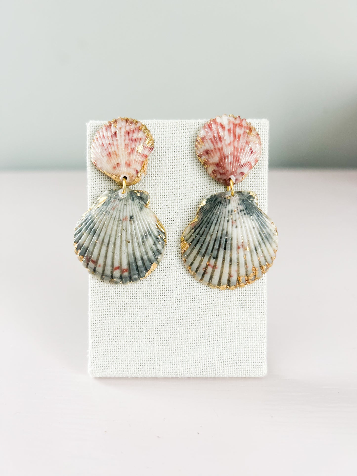 Pink and Blue Invisible String Earrings