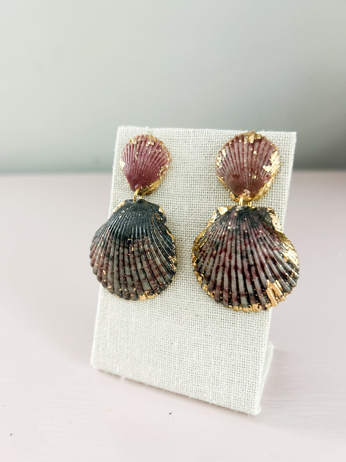 Blue and Purple Invisible String Earrings
