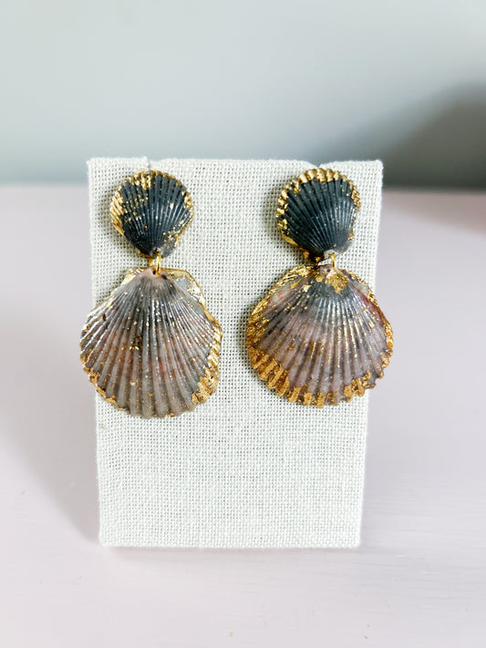 Grey and Pink Small Invisible String Earrings