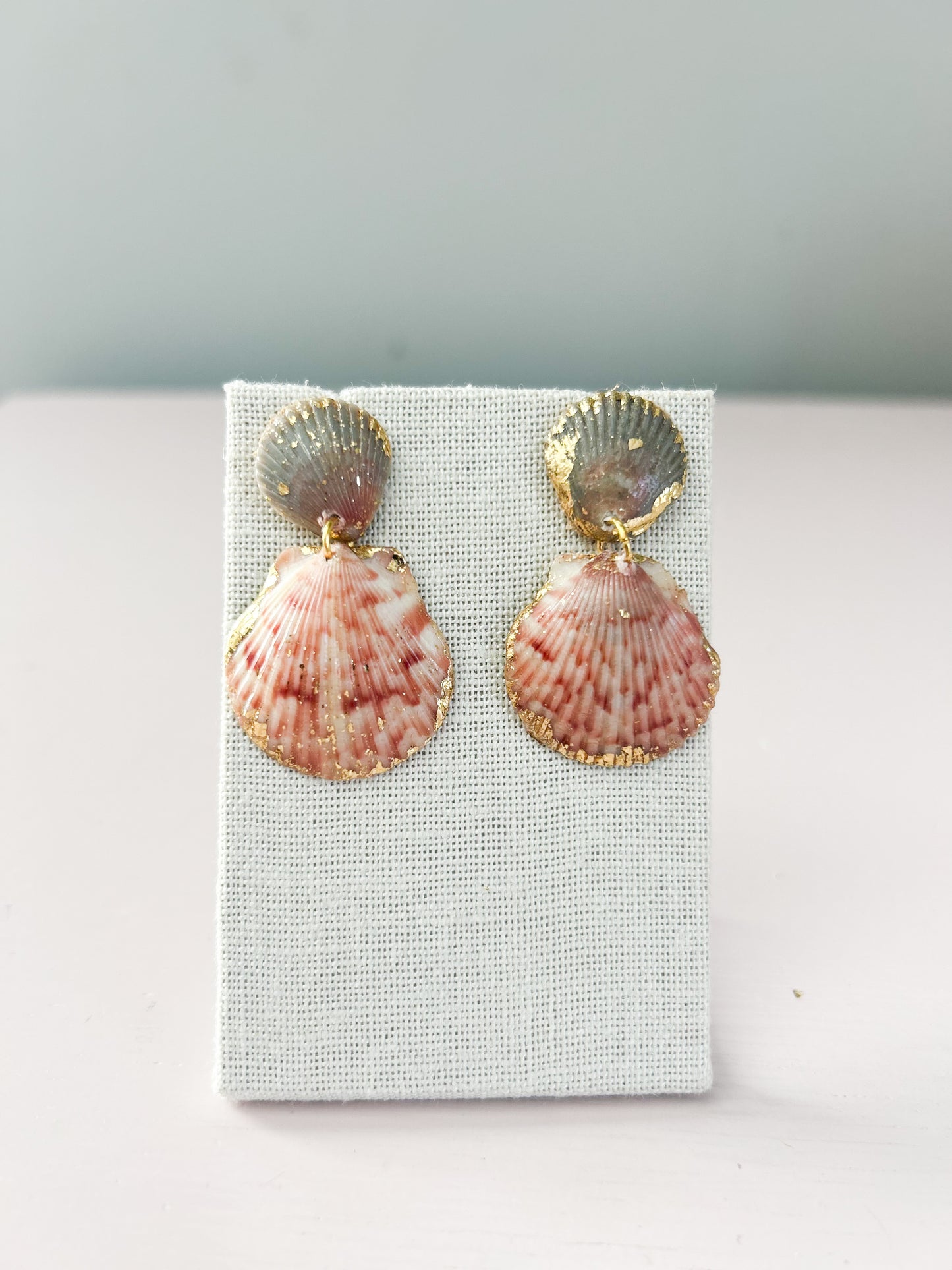 Green and Red Invisible String Earrings