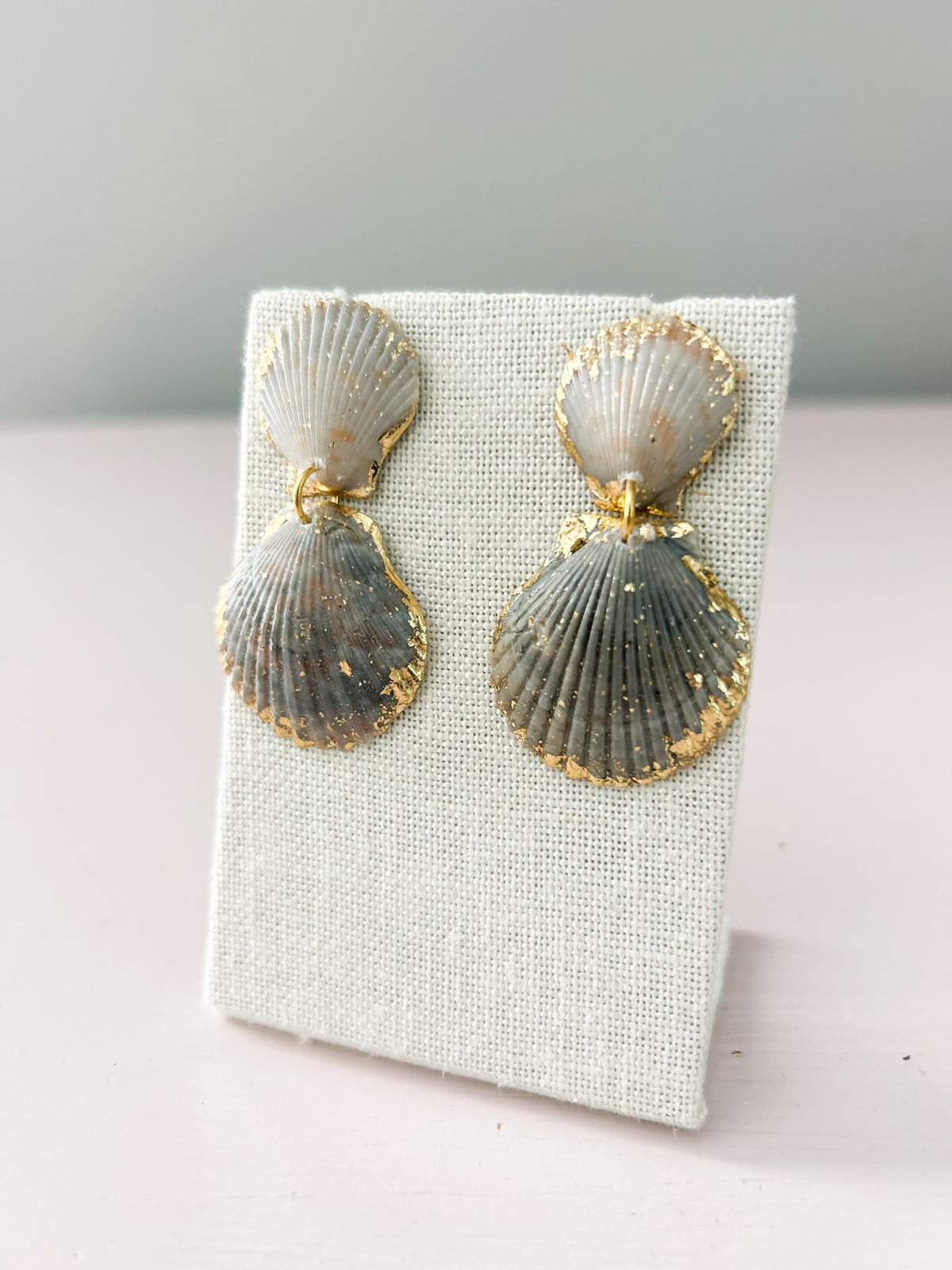 Blue and Grey Invisible String Earrings