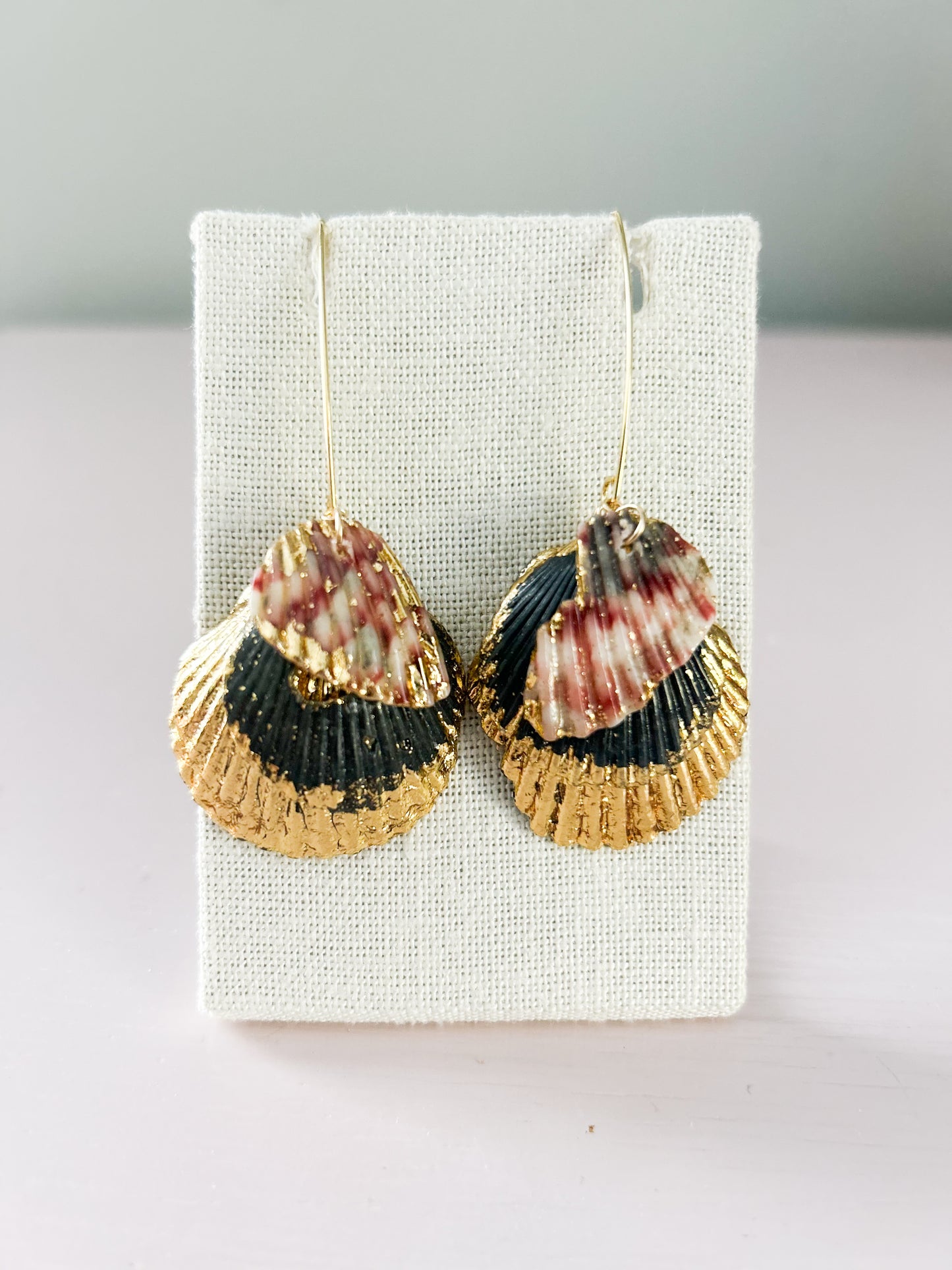 Red and Black Exile Hook Earrings