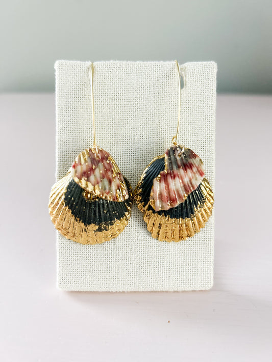 Red and Black Exile Hook Earrings