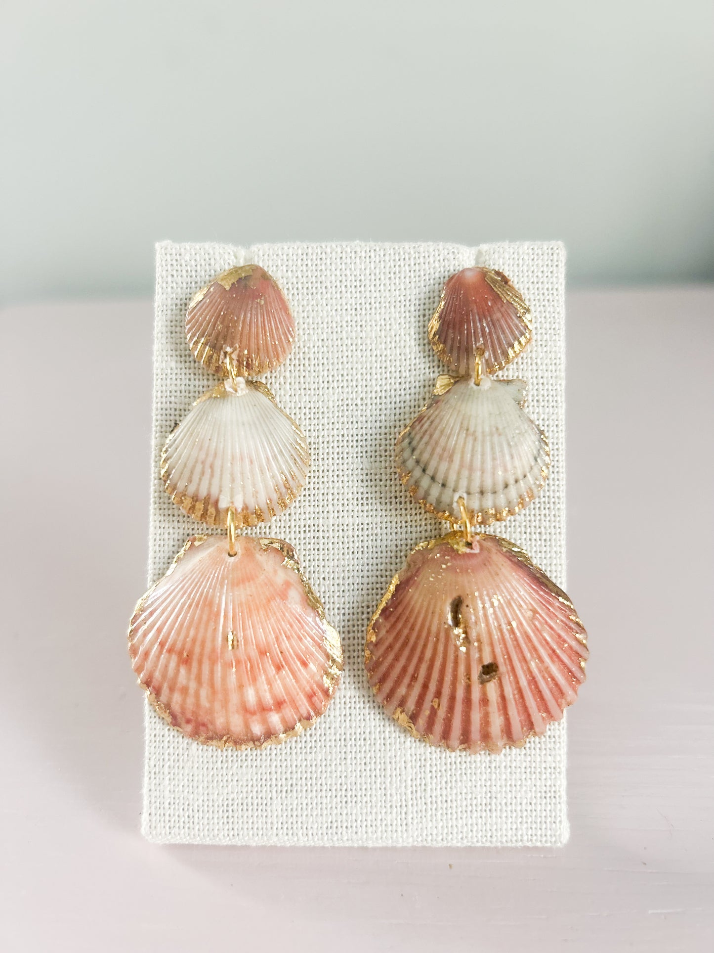 Peach and White Gorgeous Earrings