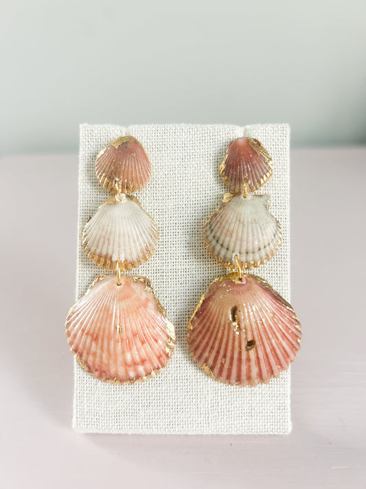 Peach and White Gorgeous Earrings