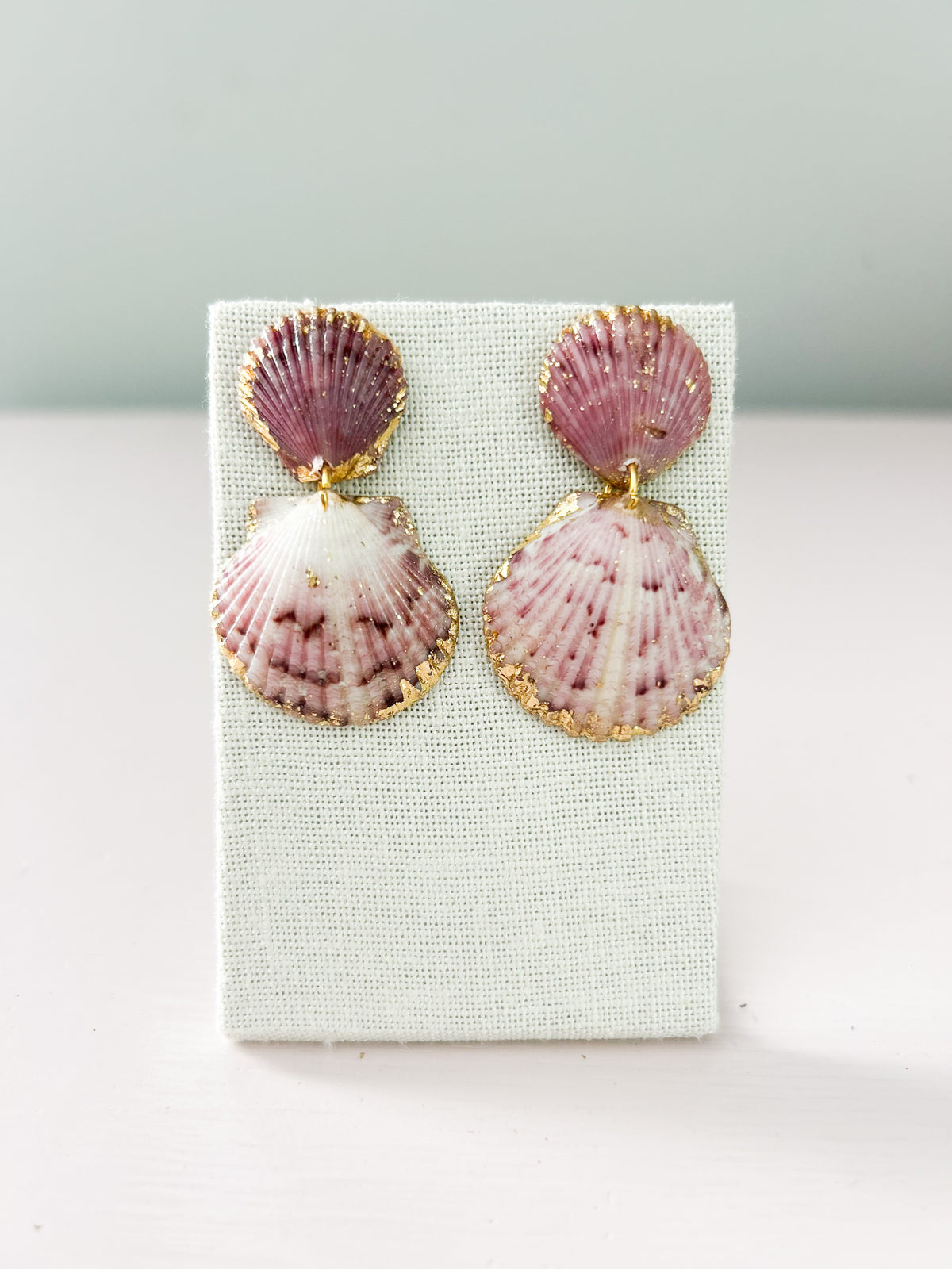 Pink and White Invisible String Earrings