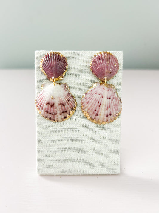 Pink and White Invisible String Earrings