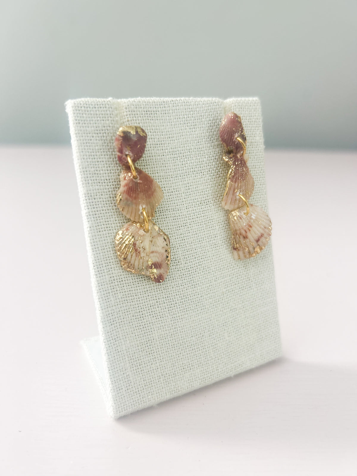 Pink and White Ombré Love Story Earrings