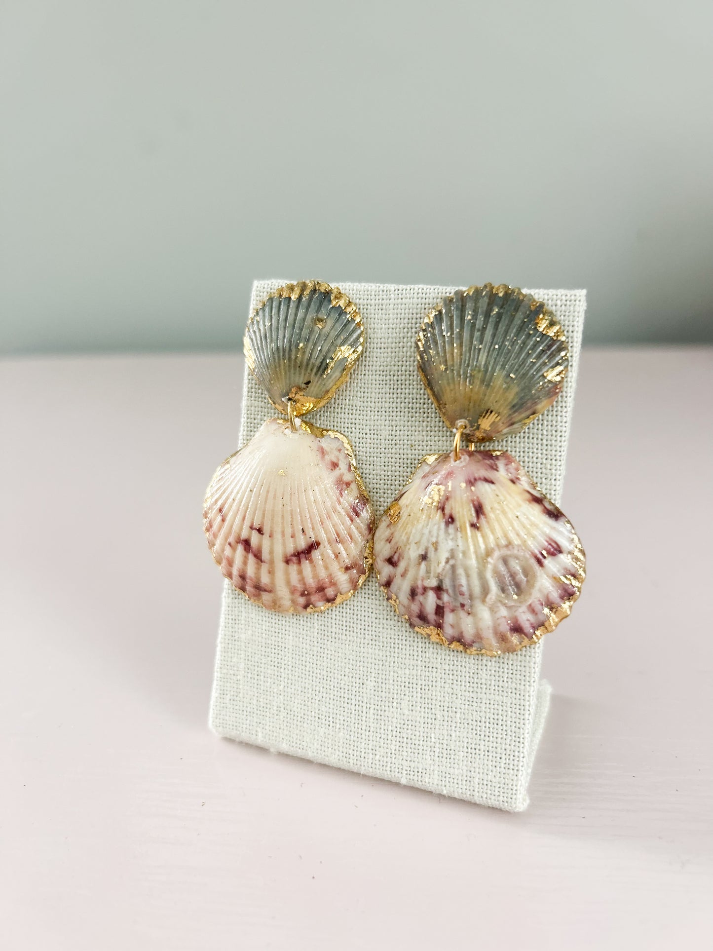 Blue and Pink Invisible String Earrings