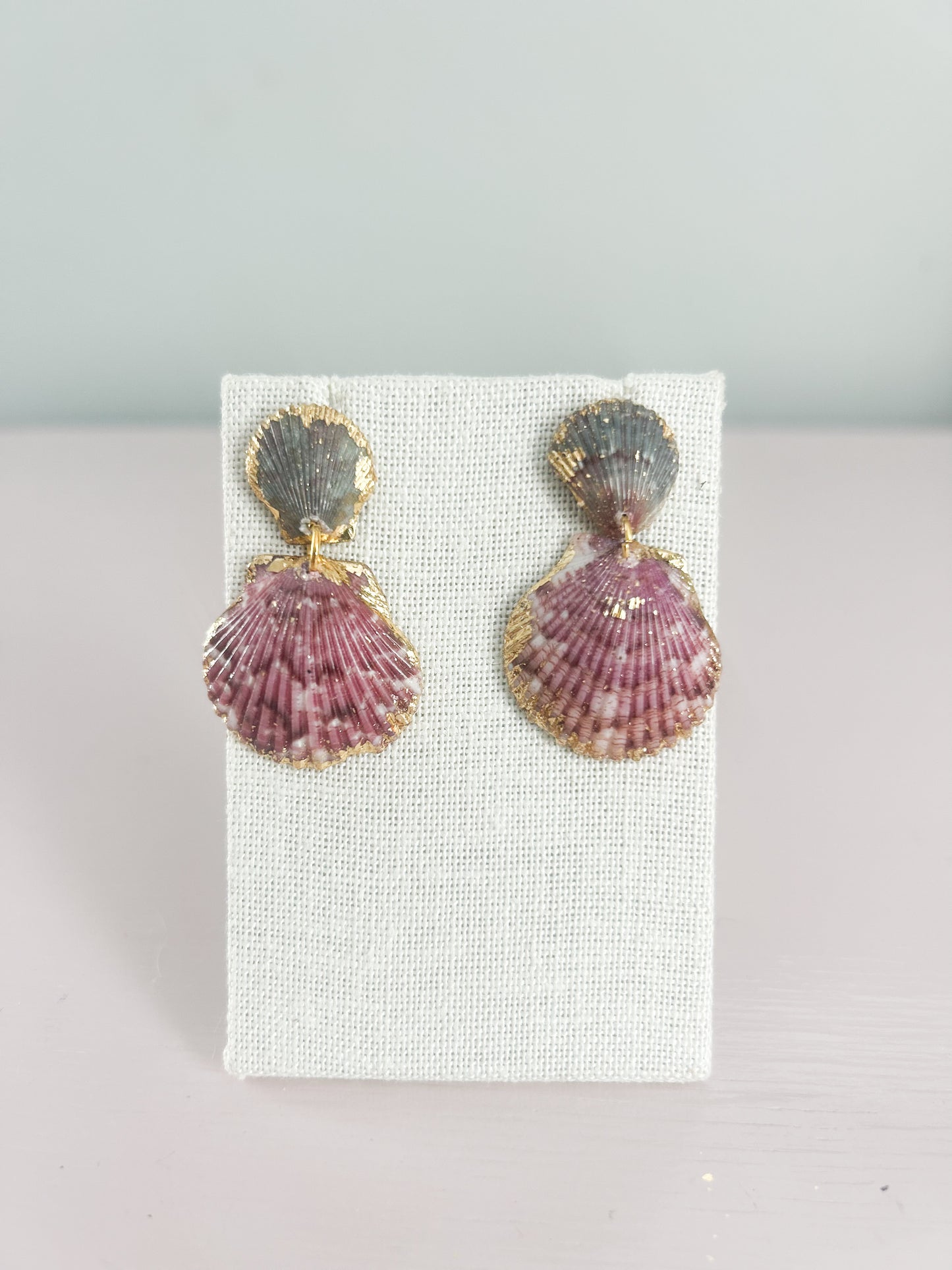 Blue and Purple Invisible String Earrings