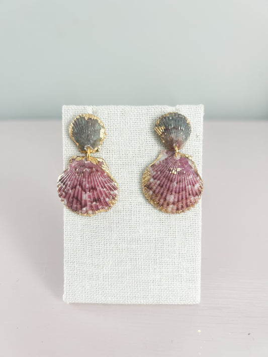 Blue and Purple Invisible String Earrings