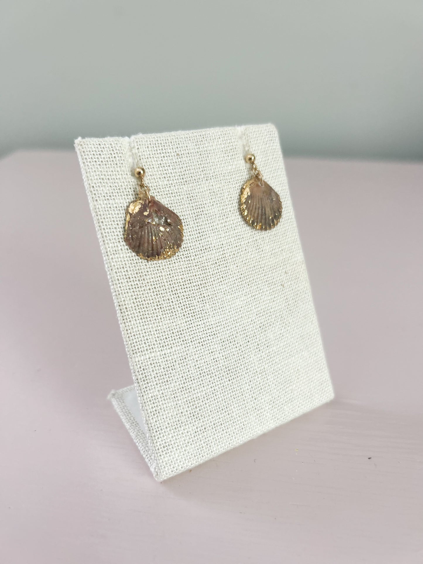 Small Ball Stud Purple and Blue Scallop Miss Americana Earrings