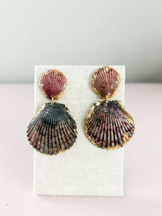 Blue and Purple Invisible String Earrings