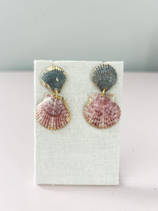 Pink and Purple Small Invisible String Earrings