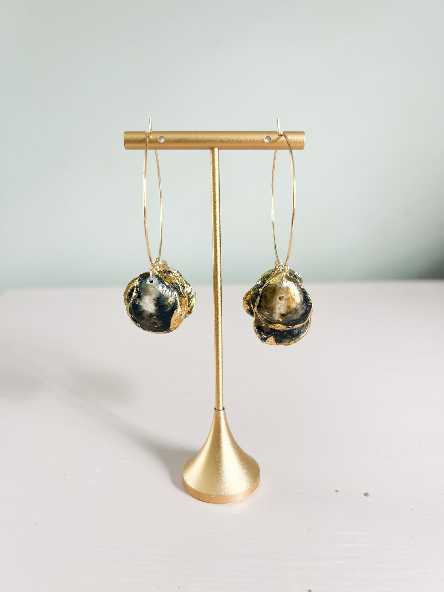 Large Black and Gold All Too Well Hoops