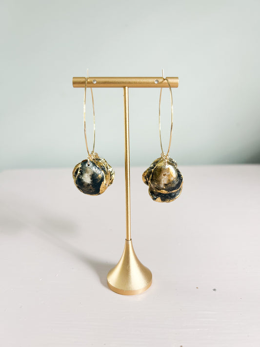 Large Black and Gold All Too Well Hoops