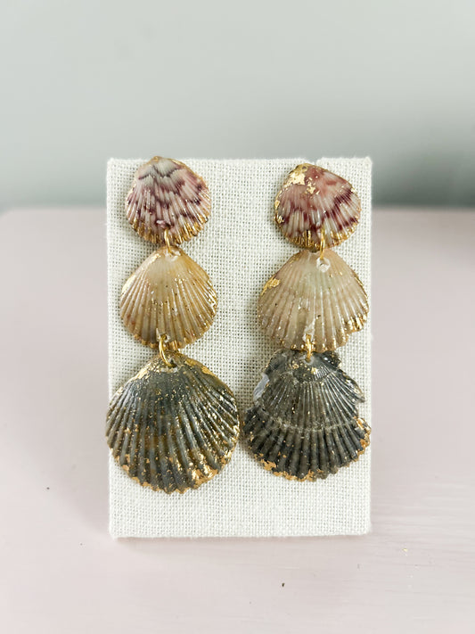 Maroon, Tan and Grey Gorgeous Earrings