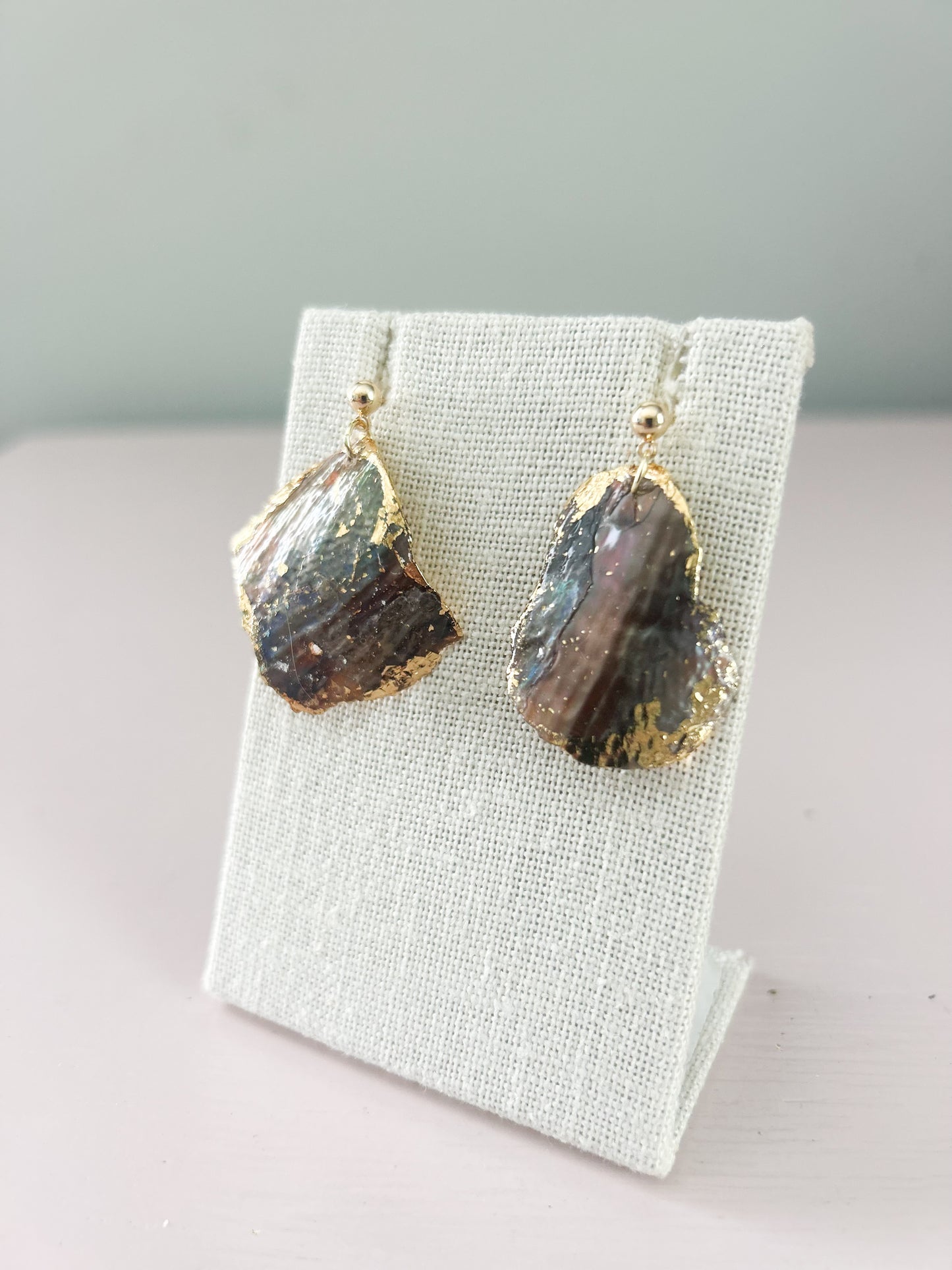 Opal Shell August Ball Stud Earrings