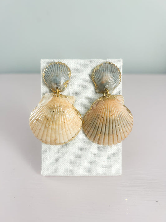 Blue and Yellow Invisible String Earrings