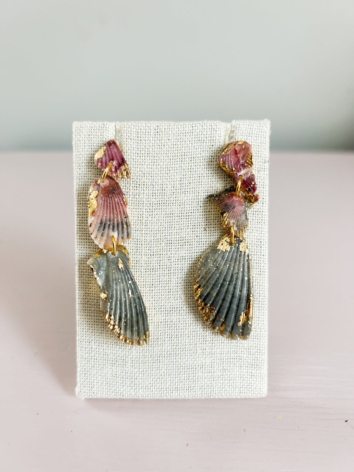 Grey and Pink Ombré Love Story Earrings