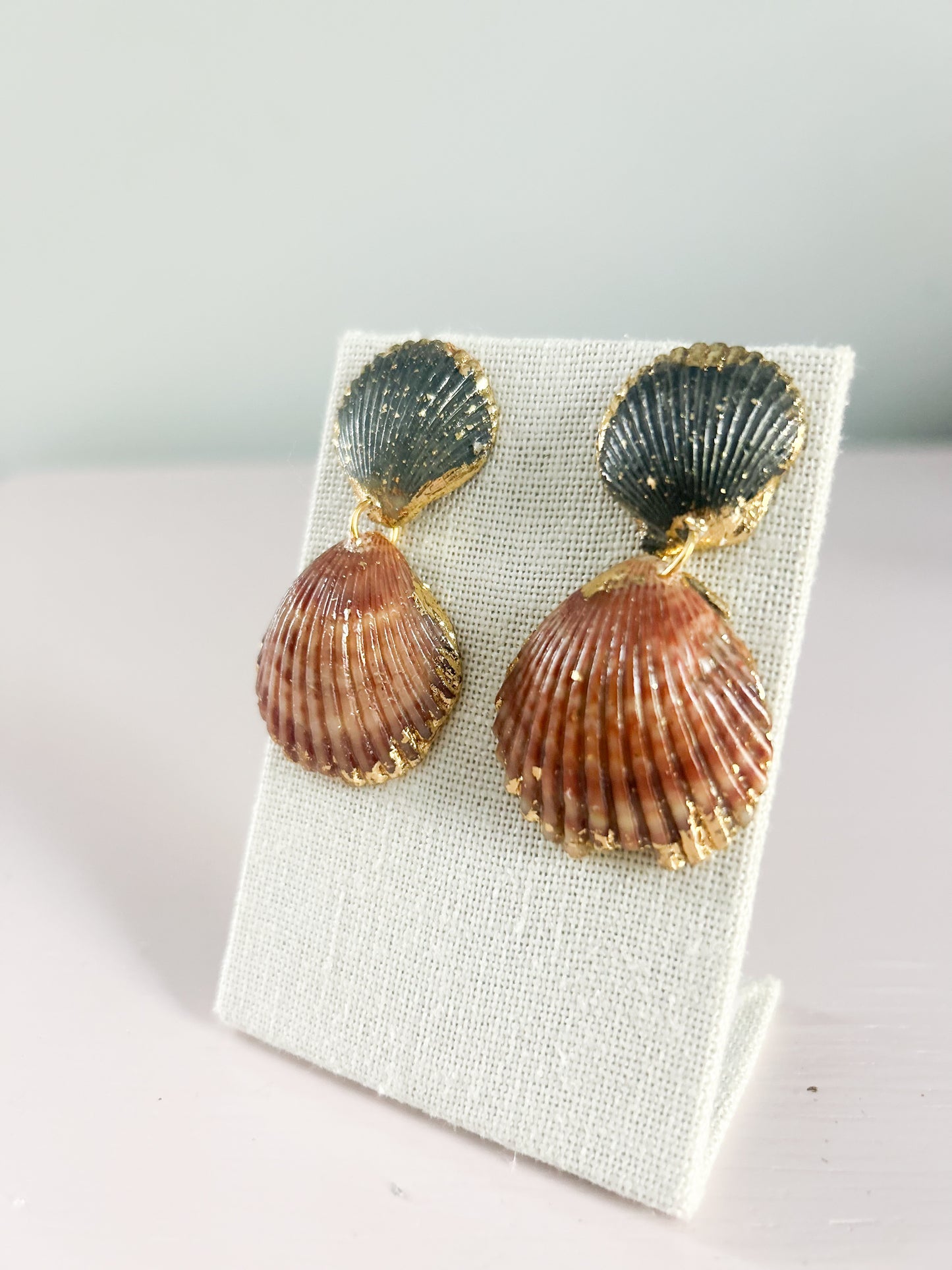 Black and Brown Invisible String Earrings
