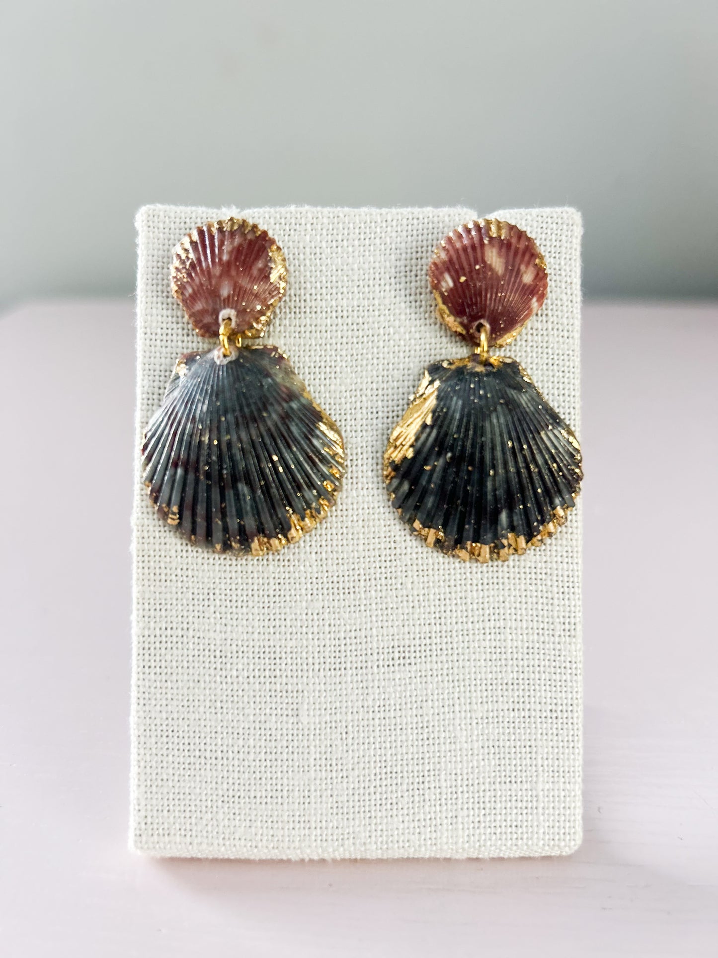 Purple and Blue Invisible String Earrings