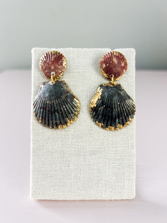 Purple and Blue Invisible String Earrings