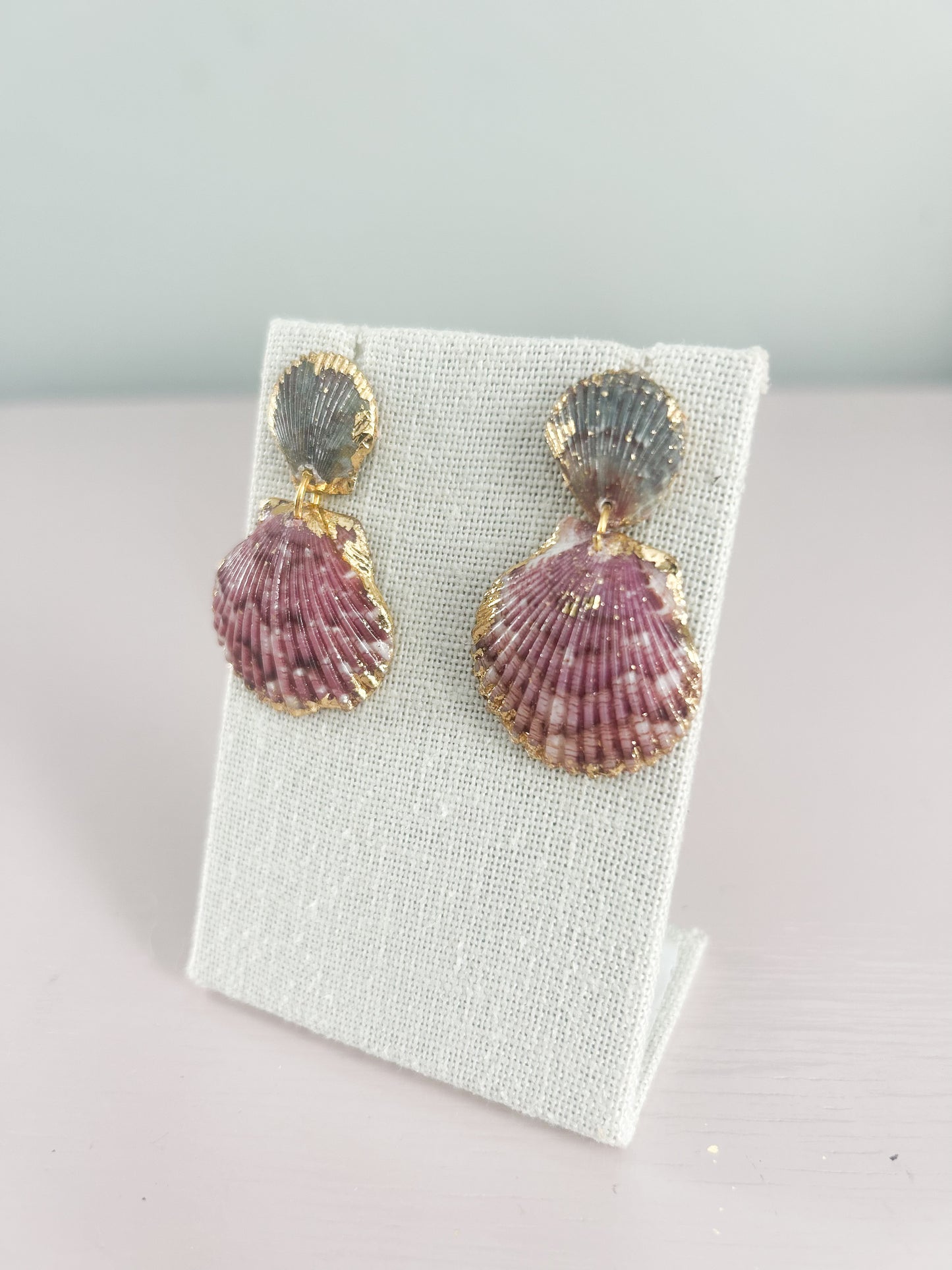 Blue and Purple Invisible String Earrings