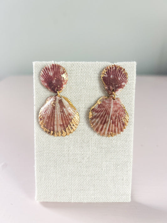 Red Striped Invisible String Dangle Earrings