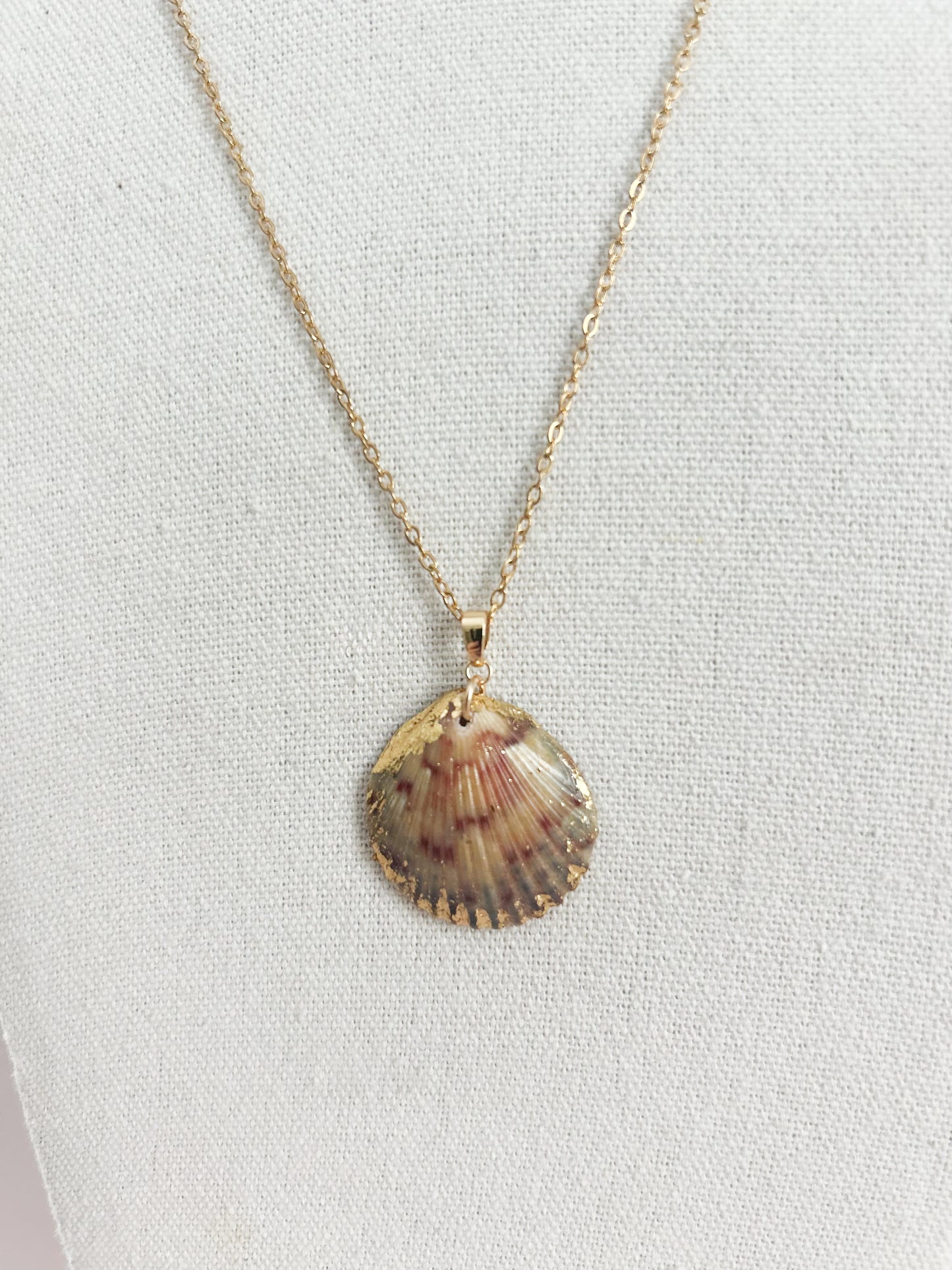 Orange and Blue Scallop Shell Call It What You Want Necklace