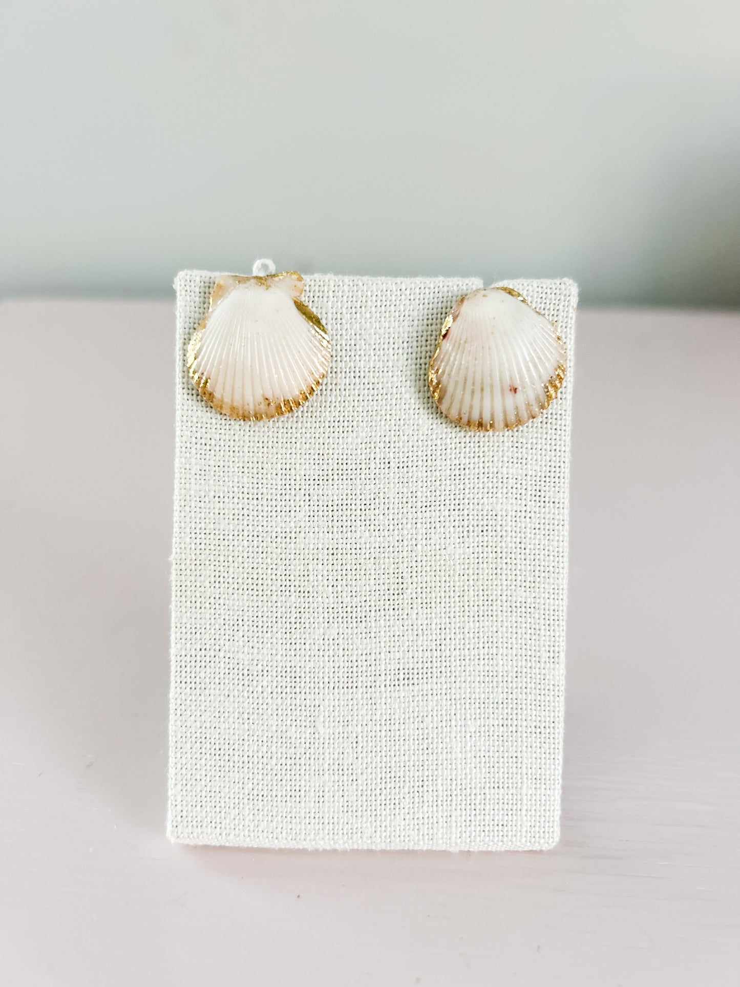 White Scallop Miss Americana Studs