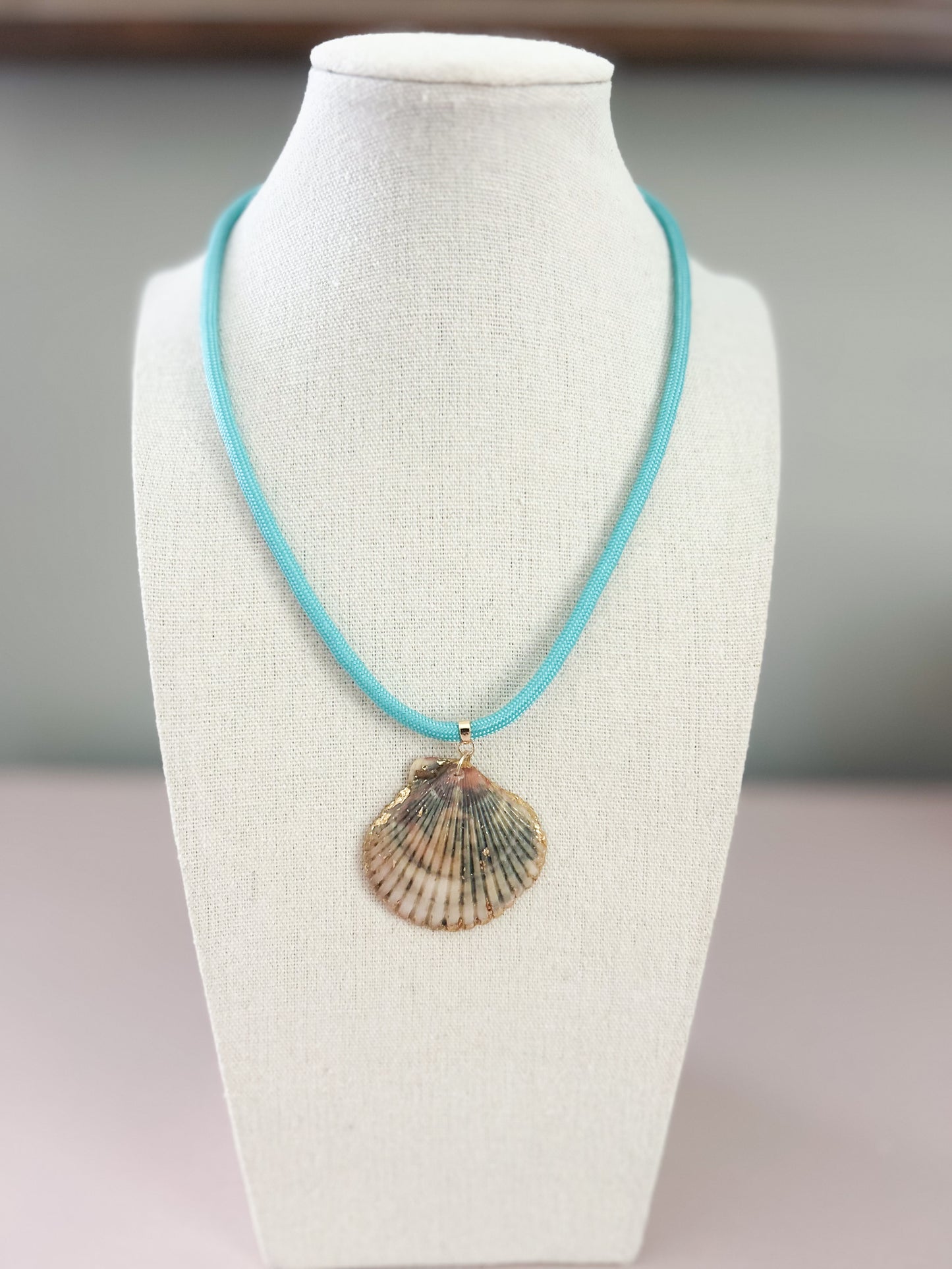 Grey Pendant Teal Cord Fate of Ophelia Necklace