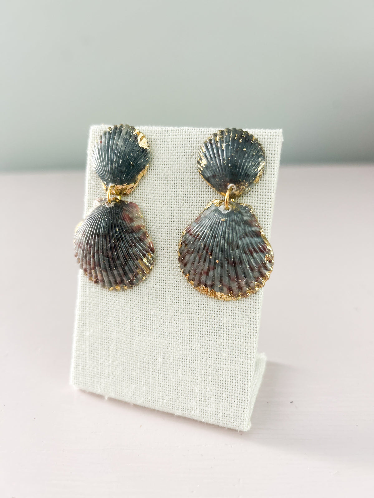 Blue Invisible String Earrings