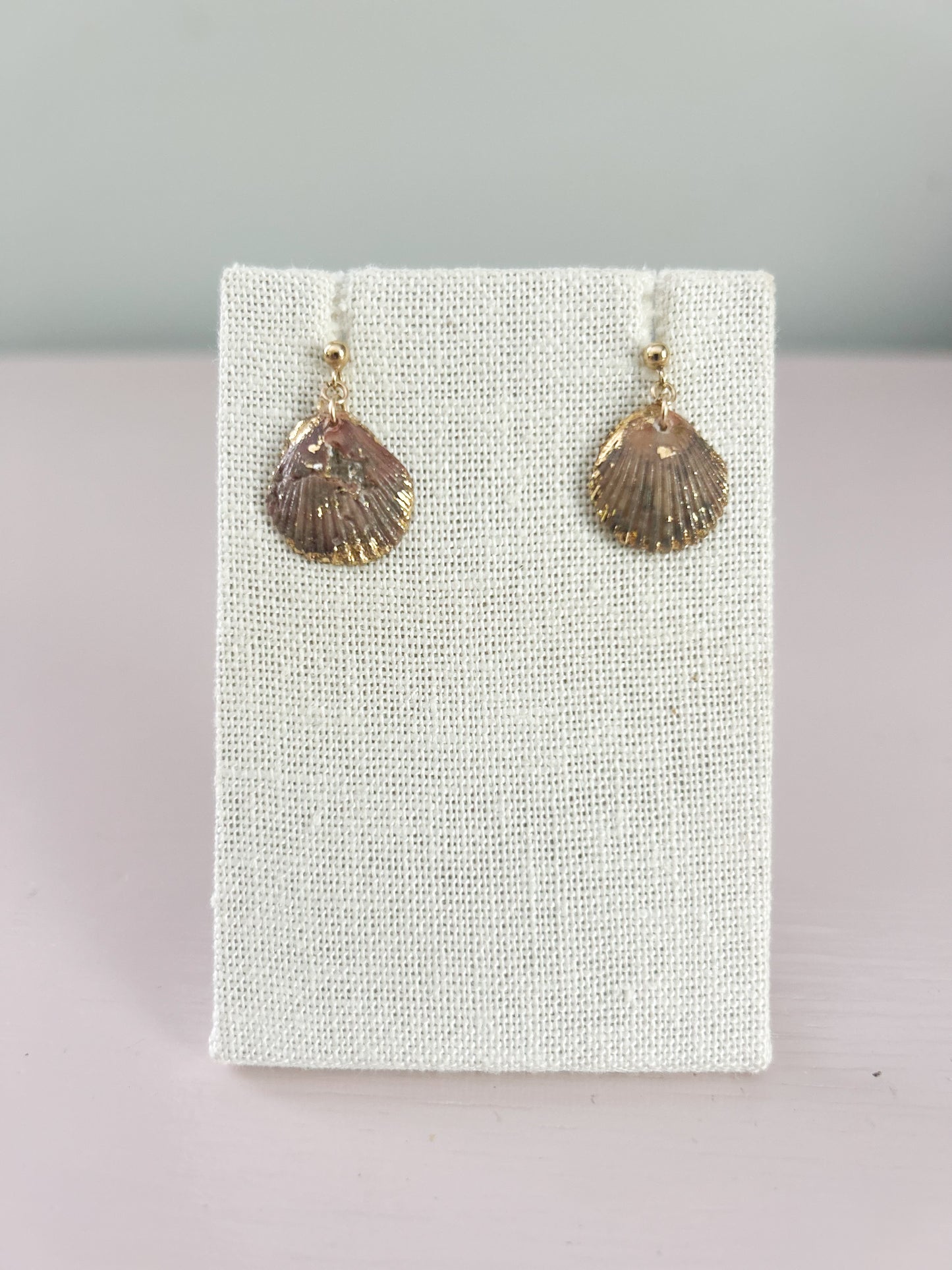 Small Ball Stud Purple and Blue Scallop Miss Americana Earrings