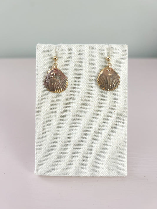 Small Ball Stud Purple and Blue Scallop Miss Americana Earrings