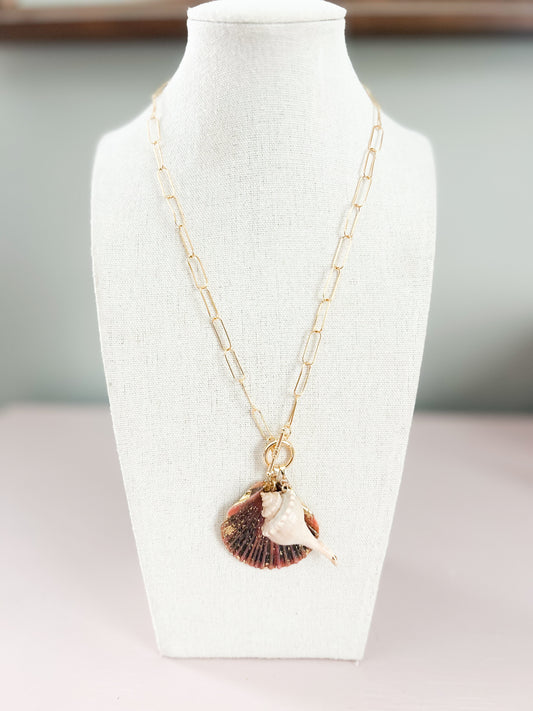 Conch and Flat Scallop Shell Call It What You Want Necklace