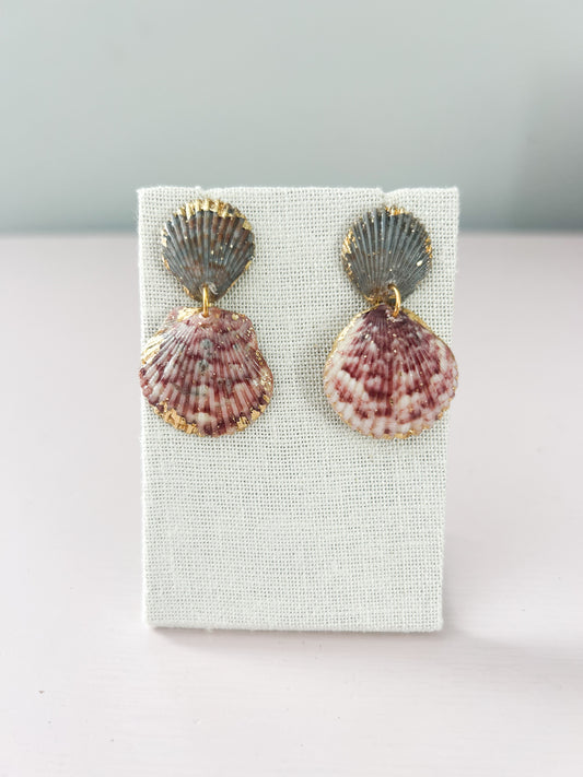 Purple and Blue Small Invisible String Earrings