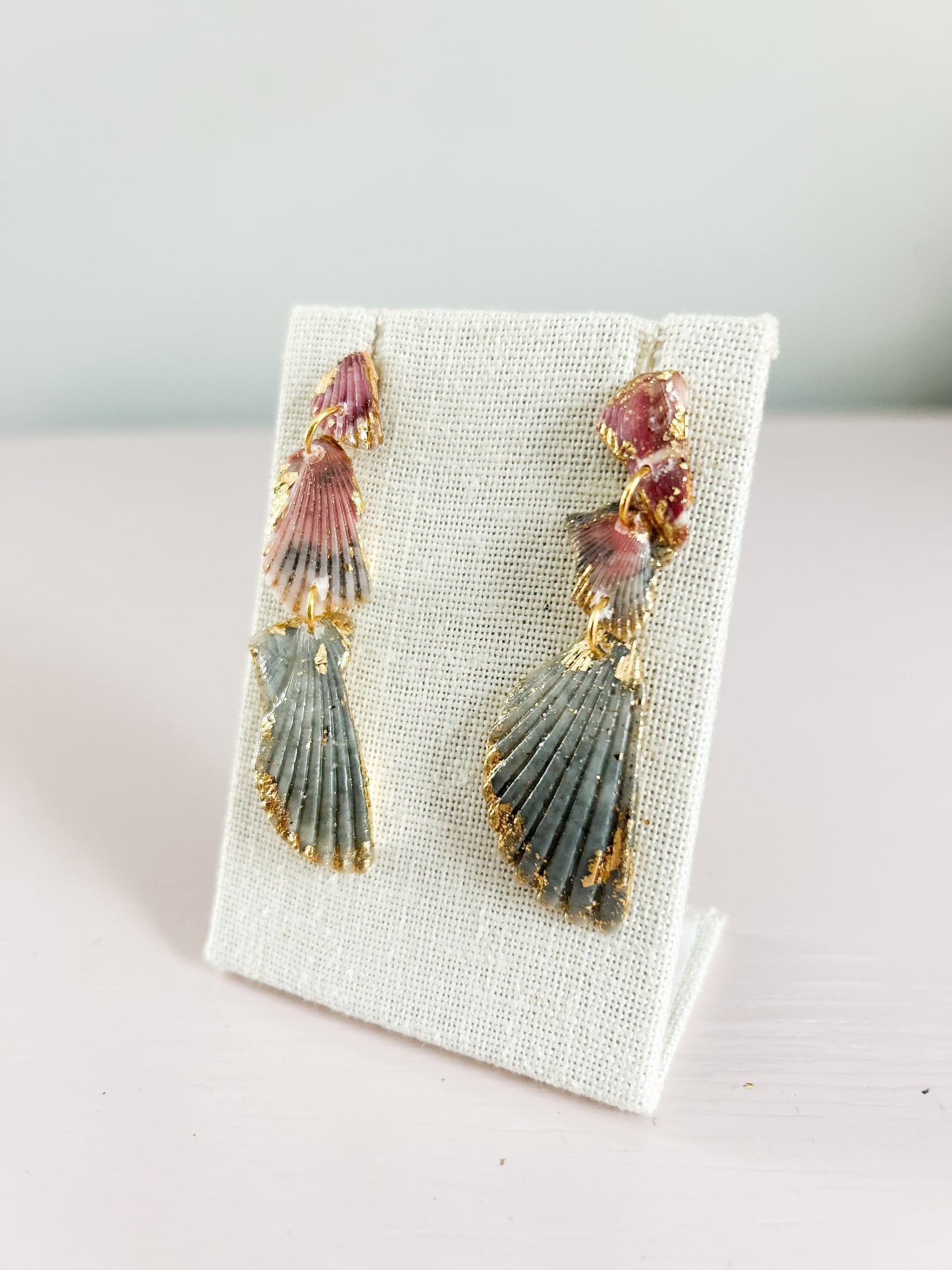 Grey and Pink Ombré Love Story Earrings