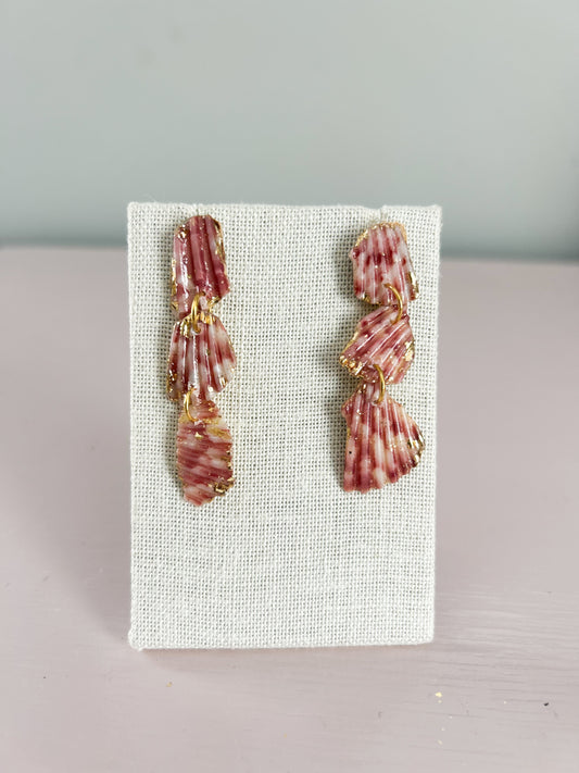 Red and White Love Story Earrings