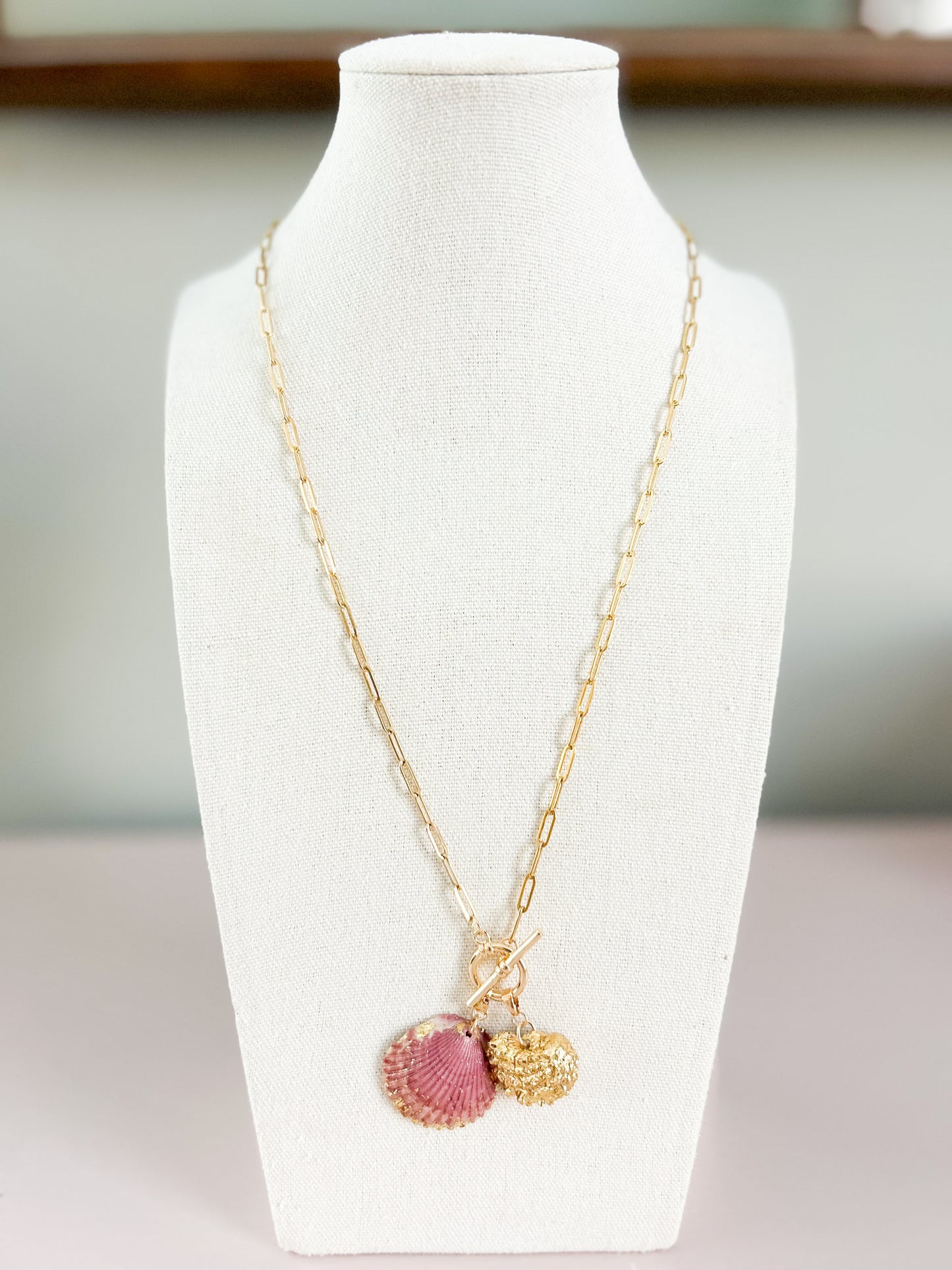 Pink and Gold Paperclip Chain Call It What You Want Necklace