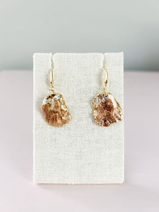 Large Purple Mini Oyster August Earrings