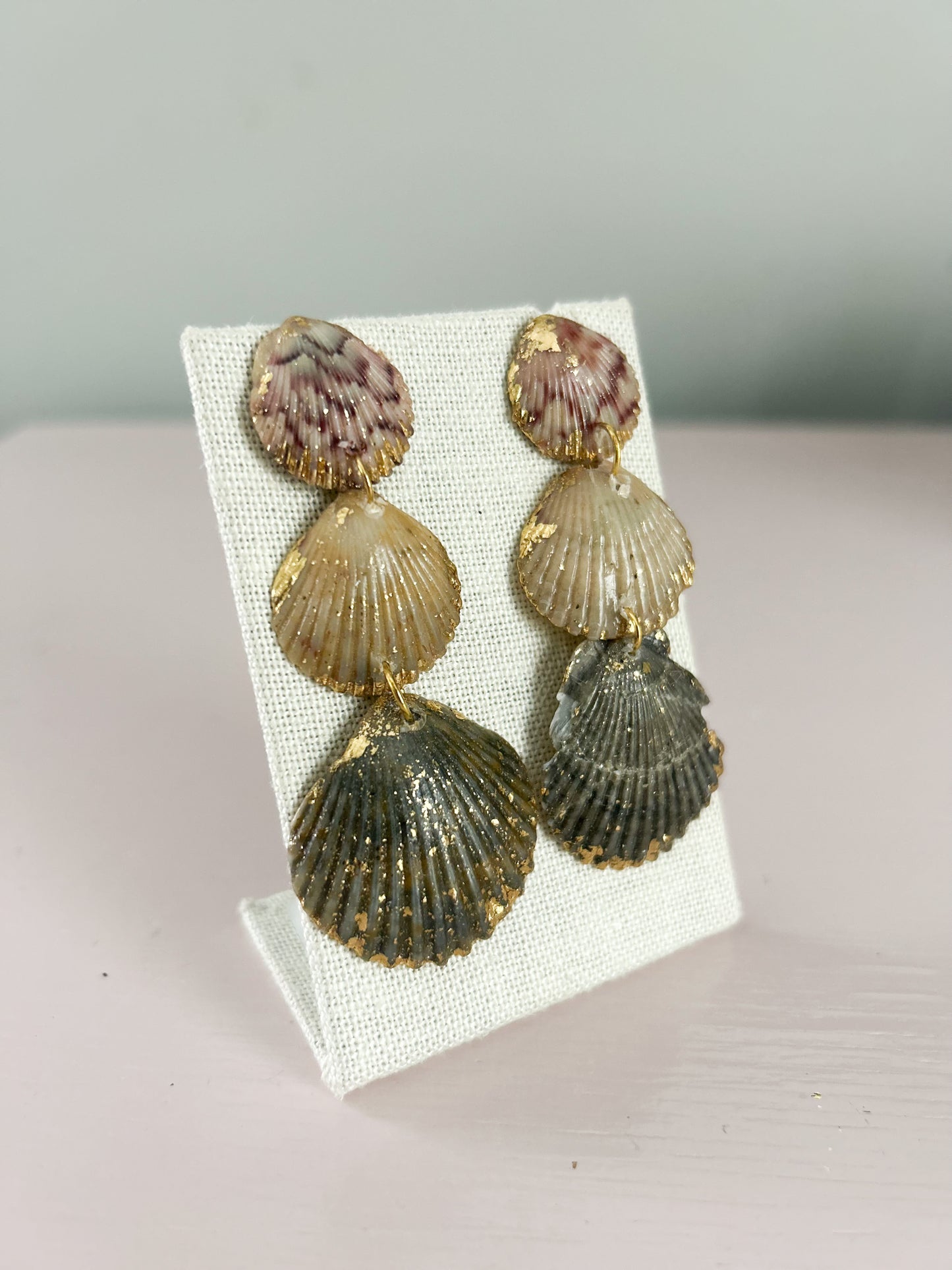 Maroon, Tan and Grey Gorgeous Earrings