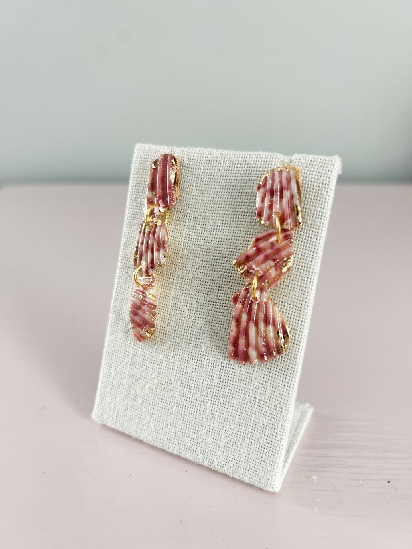 Red and White Love Story Earrings