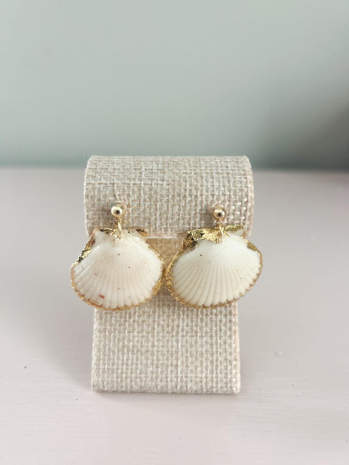 White Miss Americana Ball Stud Earrings