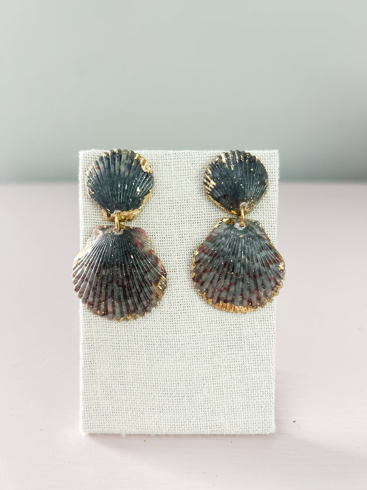 Blue Invisible String Earrings