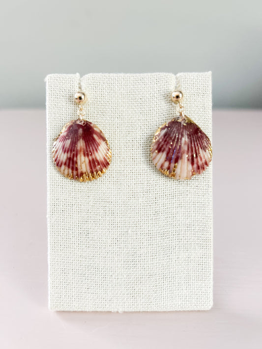 Purple and White Miss Americana Ball Stud Earrings